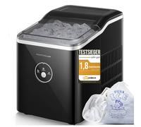 NORTHCLAN Macchina Ghiaccio 14KG/24h, Pronta in 6-8 Min, Compatta 2L | 9 Cubetti in 5 Min, Con Cestello e Paletta per il Ghiaccio, per Casa, Cucina, Ufficio, Campeggio