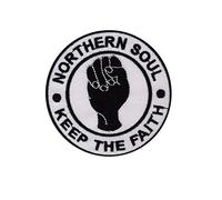 Northerm Soul Northern Keep The Faith Uk Distintivo Ricamato Applicazioni Il Ferro Sulla Toppa Patch Accessorio