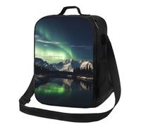 Northern Aurora Night Lunch Bag Lunch Box per uomini e donne Grande capacità Cooler Lunch Box riutilizzabile isolato Lunch Bag con tracolla regolabile Lunchbox per adulti