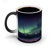 Northern Aurora Tazza da caffè notturna Sensibile al calore Scolorimento Tazza in ceramica personalizzata Cambia colore Tazza da caffè Tazza unica Regalo per Famiglia Amici Compleanno Anniversario