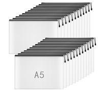 NORTHERN BROTHERS Portafogli in plastica formato A5, con cerniera, per scuola, ufficio, viaggi, 24 pezzi, colore nero