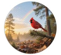 Northern Cardinal 1000 Pezzi Puzzle Circolare Alta Difficoltà Per Esperti Risoluzione Problemi Migliora Concentrazione Bird Decorazione Elegante Idea Regalo 1000pcs (67.5x67.5cm)