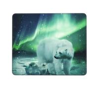 Northern Light Polar Bear Tappetino per Mouse Piccolo Mousepad Comodo Mouse Pad per Computer Accessori Scrivania Ufficio 25X30Cm
