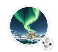 Northern Lights - Apribottiglie magnetico a forma di orso polare, strumento da cucina salvaspazio, divertente apribottiglie e magnete per frigorifero, per campeggio, viaggi, campeggio, stile bianco