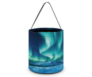 Northern Lights - Cestino per caramelle con stampa di Halloween o dolcetto o scherzetto, secchiello regalo per feste di Halloween o forniture quotidiane, stile, taglia unica