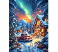 Northern Lights Cottage in Snow Rompicapo 1000 Pezzi Per Decorazione Camera Bambini Fantástico Cuento De Hadas Animal Cartone Atossico Tema Disney Per Cameretta Attività Educativa Con Confezione Regal