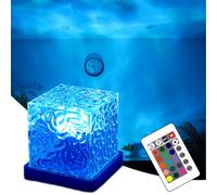 Northern Lights Ocean Wave Projector Light, 16 Colors Aurora Borealis Lamp with 4 Lighting Modes, Remote Control, Rechargeable Water Ripple Night Light, Romantic 3D Holographic Ambient Lighting