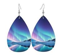 Northern Lights - Orecchini a goccia in finta pelle, leggeri, alla moda, pendenti, per donne, matrimoni, feste, cerimonie, banchetti, regali