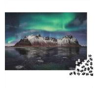 Northern Lights Over Mountains Puzzle Per Adulti 1000 Pezzi Per Tutta La Famiglia Relax A Casa Per Esperti Confezione Regalo Da Incorniciare Riciclabile 52x38cm/1000pcs