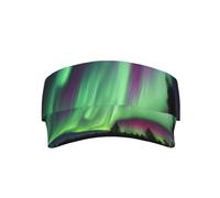Northern Lights Painting Sport Sun Visor Hat Women Men Regolabile Sun Cap per Golf, Running, Attività all'aperto Cappello da spiaggia, Nero, taglia unica