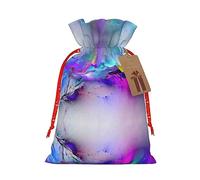 Northern Lights - Sacchetto regalo di Natale dipinto con cordoncino, perfetto per regali di Natale e bagaglio a mano