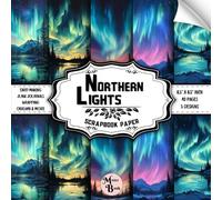 Northern Lights Scrapbook Paper: Double Sided Sheets | Aurora Borealis Designs for Origami, Wrapping, Junk Journals, and Various DIY Craft Projects | 8.5" x 8.5" (21.59 x 21.59 cm)