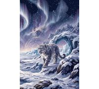 Northern Lights Snow Leopard Dreamscape Journal: a DOT GRID notebook for self-expression