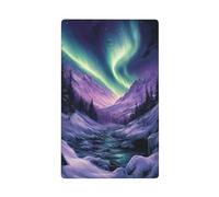 Northern Lights Snowy Landscape Single Toggle Blank Wall Plate Light Switch Cover Decorativo 1 Gang per Cucina Camera Bagno Dimensioni 11,4 x 7 cm
