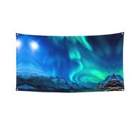 Northern Lights Stampa Festone Festone Decorazioni con Metallo, Insegna da Appendere per Interni ed Esterni, Occhielli, 1 Confezione