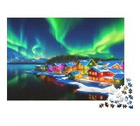 Northern Lights Village_1 Puzzle 1000 Pezzi Per Adolescenti Passatempo Puzzle Impegnativo Confezione Regalo Sviluppo Della Concentrazione Cartone Ecologico 38x26cm/1000pcs