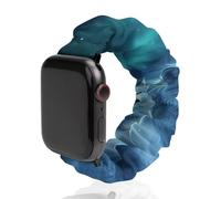 Northern Lights Wolf Scrunchie Cinturino di ricambio morbido elastico compatibile con Apple Watch, 38mm/40mm, Acciaio inossidabile, Nessuna pietra preziosa