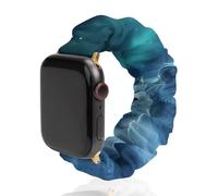 Northern Lights Wolf Scrunchie Cinturino di ricambio morbido elastico compatibile con Apple Watch, 38mm/40mm, Acciaio inossidabile, Nessuna pietra preziosa