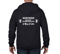 Northern Soul Un Vie Della Vita Felpa Cappuccio e Zip Intera - Motown Wigan Mod