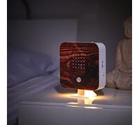 Northpoint Box di Suoni Naturali con Canto di Uccelli, Cinguettìo di Uccelli, Rilevatore di Movimento, Suono di Uccelli, Luce Ricaricabile con Supporto a Parete, Legno Fiammato Quadrato