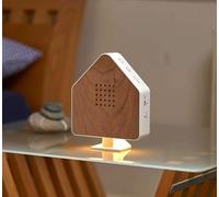 Northpoint Cantone per uccelli, in vero legno, invisibile, con sensore di movimento HF, luce ricaricabile con supporto a parete, in legno di ciliegio