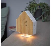Northpoint Cantone per uccelli, in vero legno, invisibile, con sensore di movimento HF, luce ricaricabile con supporto a parete, in legno di frassino bianco
