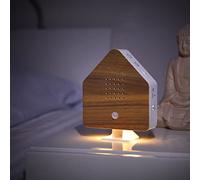 Northpoint Casetta sonora naturale con uccelli, canto per uccelli, rilevatore di movimento, suono uccelli, luce ricaricabile con supporto da parete, casetta in legno di faggio