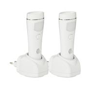 Northpoint Set di 2 prese a LED, luce notturna, colore bianco, lampada da parete con sensore di movimento, ricarica