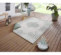 NORTHRUGS Cebu - Tappeto per interni ed esterni, 240 x 340 cm, reversibile, resistente alle intemperie, design orientale vintage, per balcone, terrazza, giardino, veranda, soggiorno, impermeabile, blu
