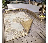 NORTHRUGS Cebu - Tappeto reversibile per interni ed esterni, design orientale, vintage, certificato Öko-Tex e resistente ai raggi UV, per balcone, terrazza, giardino, ocra, 160 x 230 cm