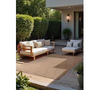 NORTHRUGS Liora Tappeto moderno per interni ed esterni, in tessuto piatto, con design floreale, resistente alle intemperie e ai raggi UV, per balcone, terrazza, giardino, iuta bianca, 120 x 170 cm