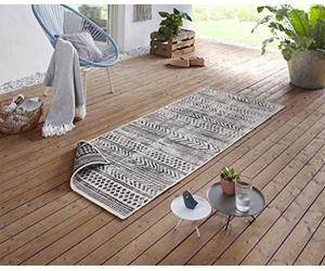 NORTHRUGS Tappeto Biri per interni ed esterni, 80 x 250 cm, resistente alle intemperie, stile bohémien, vintage, per balcone, terrazza, giardino, giardino d'inverno, soggiorno, impermeabile, colore