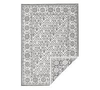 NORTHRUGS Tappeto Curacao per interni ed esterni, 80 x 250 cm, resistente alle intemperie, moderno motivo grafico, per balcone, terrazza, giardino, giardino d'inverno, soggiorno, impermeabile, grigio