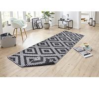 NORTHRUGS Tappeto Malta per interni ed esterni, 80 x 350 cm, reversibile, resistente alle intemperie, moderno, motivo geometrico, per balcone, patio, giardino, veranda, soggiorno, impermeabile, colore
