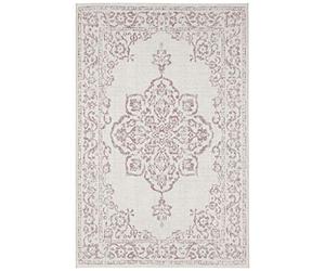NORTHRUGS Tappeto per interni ed esterni, 160 x 230 cm, resistente alle intemperie, stile orientale, vintage, con medallion, per il bagno, per il soggiorno, impermeabile, rosa