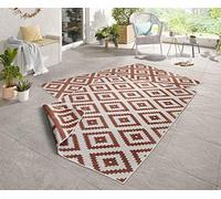 NORTHRUGS Tappeto Reversibile Malta, Resistente alle intemperie, Moderno Motivo Geometrico, per Balcone, terrazza, Giardino, Giardino d'inverno, Soggiorno, Impermeabile, in Polipropilene, Colore