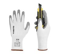 NORTHSKY Guanti in maglia, lisci, bianco/grigio, livello di taglio A2, livello di abrasione (M)