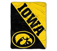 Northwest NCAA Iowa Hawkeyes NCAA Halftone 116,8 cm da 152,4 cm Micro Raschel Coperta, Nero, 116,8 x 152,4 cm
