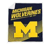 Northwest NCAA Michigan Wolverines - Coperta sherpa in visone, 127 x 152 cm, nuova scuola