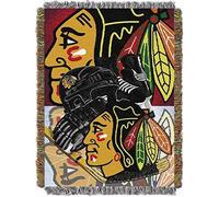 Northwest NHL Chicago Blackhawks Unisex-Adult Woven Tapestry Throw Bla