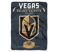 Northwest NHL Inspired Plush Raschel, 152,4 x 203,2 cm, NHL, Black, 60" x 80"