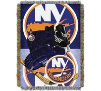 Northwest NHL New York Islanders Unisex-Adult Woven Tapestry Throw Bla