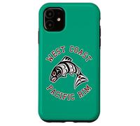 Northwest Pacific Coast Rosso Bianca Nero Haida Salmon BC Custodia per iPhone 11