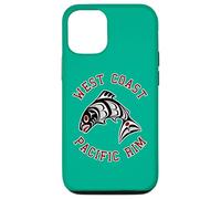 Northwest Pacific Coast Rosso Bianca Nero Haida Salmon BC Custodia per iPhone 12/12 Pro