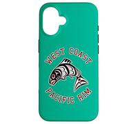 Northwest Pacific Coast Rosso Bianca Nero Haida Salmon BC Custodia per iPhone 16