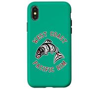 Northwest Pacific Coast Rosso Bianca Nero Haida Salmon BC Custodia per iPhone X/XS