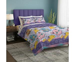 Northwest, Set completo per letto matrimoniale a tema Pokemon, per bambini, ragazzi e ragazze, motivo amici combattenti