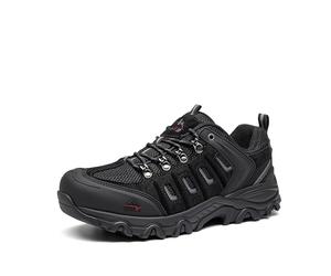 NORTIV 8 Scarpe da trekking larghe impermeabili da uomo Outdoor Trailing Trekking Camping Walking Quest, Nero/Grigio, 14 Wide