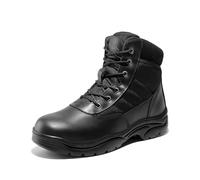 NORTIV 8 Stivali da Lavoro Tattici Militari Impermeabile da Uomo Stivali da Anfibi Combattimento per Moto da Trekking,Size 47,Nero,Contractor-New