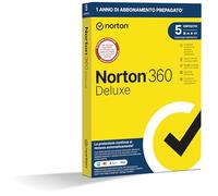 Norton 360 Deluxe 2024, Antivirus per 5 dispositivi, Licenza di 1 anno con rinnovo automatico, PC, Mac, tablet e smartphone